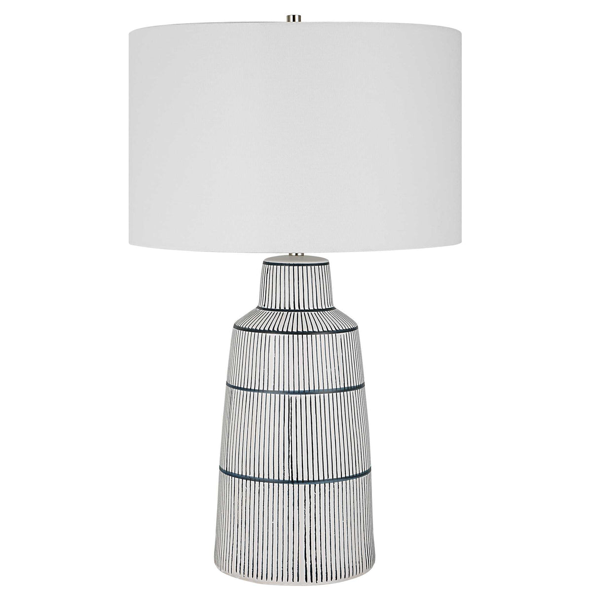 Breton Blue/White Nautical Stripe Table Lamp - Ornate Home