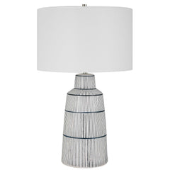 Breton Blue/White Nautical Stripe Table Lamp - Ornate Home