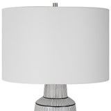 Breton Blue/White Nautical Stripe Table Lamp - Ornate Home