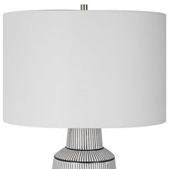 Breton Blue/White Nautical Stripe Table Lamp - Ornate Home