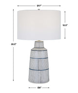 Breton Blue/White Nautical Stripe Table Lamp - Ornate Home