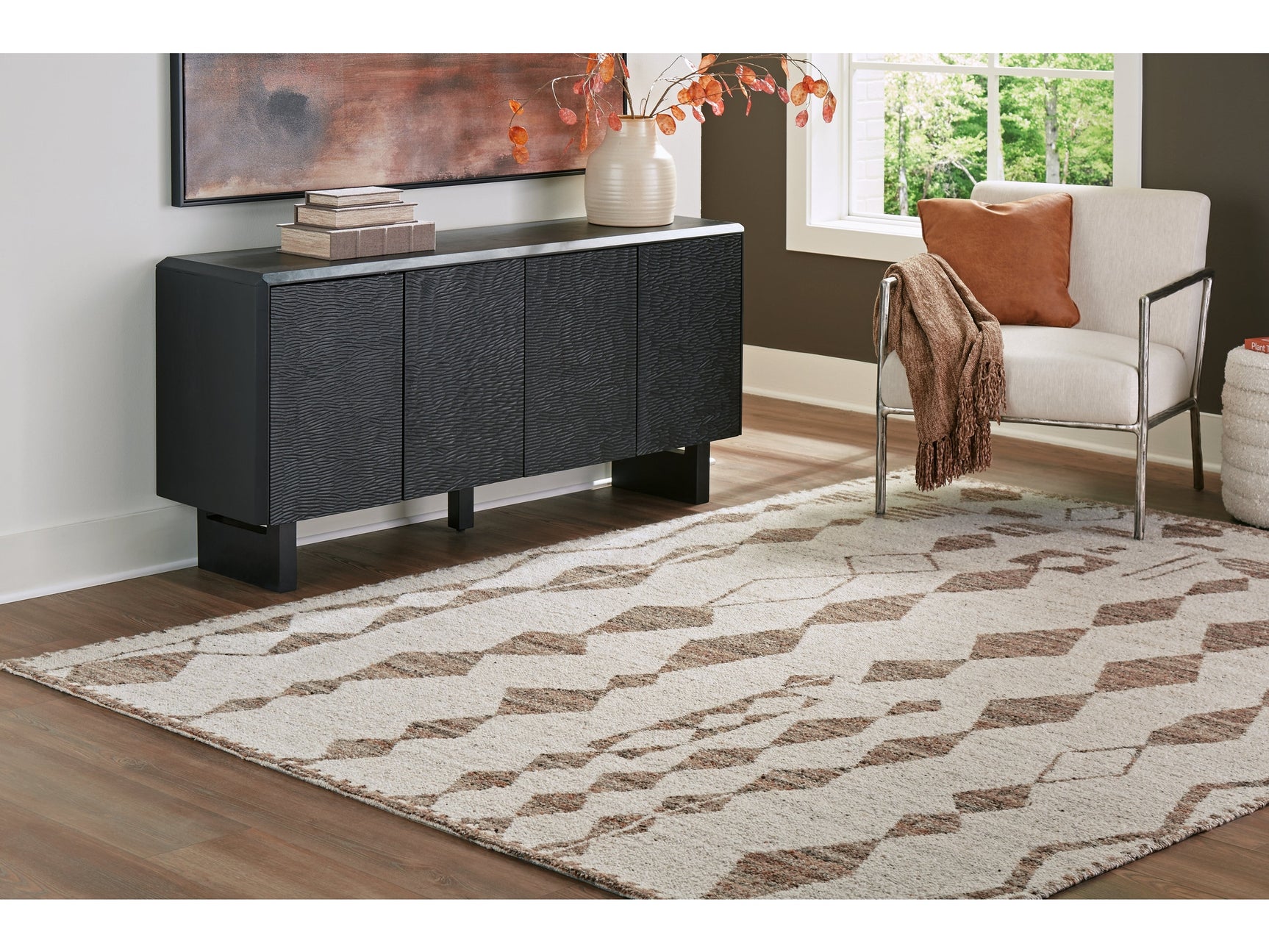 Brettler Beige/Brown Large Rug - Ornate Home