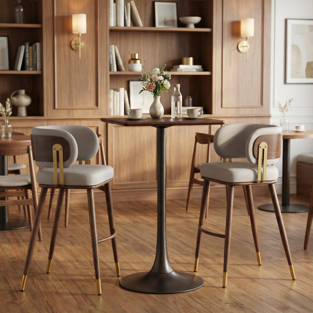 Brew Beige & Walnut Barstool - Ornate Home