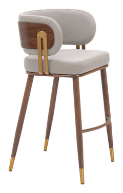 Brew Beige & Walnut Barstool - Ornate Home