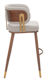 Brew Beige & Walnut Barstool - Ornate Home