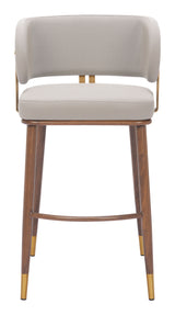 Brew Beige & Walnut Barstool - Ornate Home