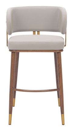 Brew Beige & Walnut Barstool - Ornate Home
