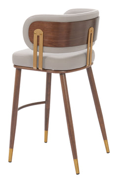 Brew Beige & Walnut Barstool - Ornate Home