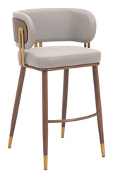Brew Beige & Walnut Barstool - Ornate Home
