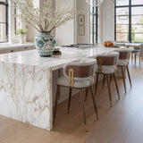 Brew Beige & Walnut Counter Stool - Ornate Home