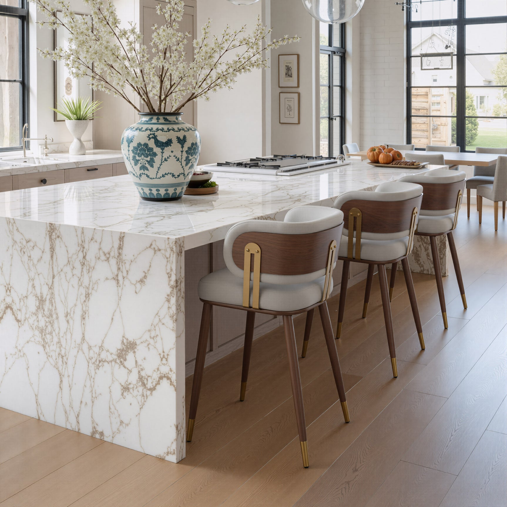 Brew Beige & Walnut Counter Stool - Ornate Home