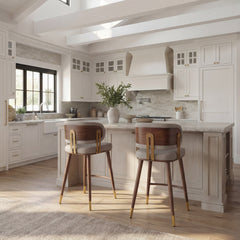 Brew Beige & Walnut Counter Stool - Ornate Home