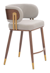 Brew Beige & Walnut Counter Stool - Ornate Home