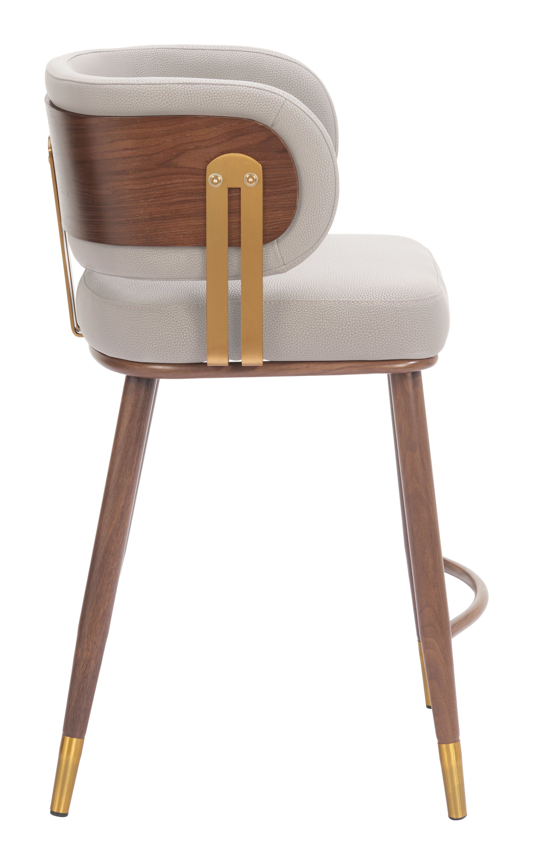 Brew Beige & Walnut Counter Stool - Ornate Home