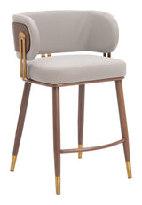 Brew Beige & Walnut Counter Stool - Ornate Home