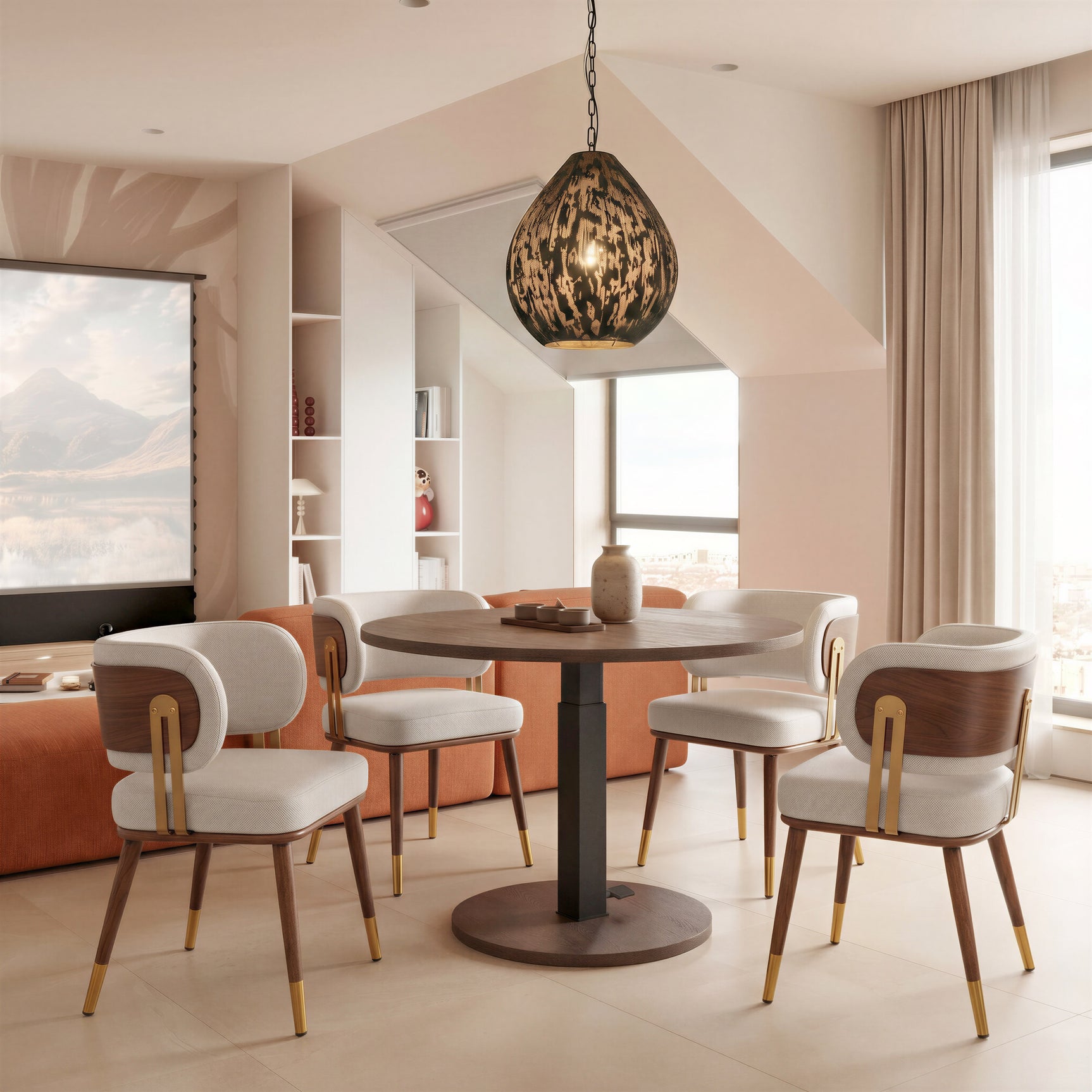 Brew Beige & Walnut Dining Chair - Ornate Home