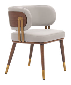 Brew Beige & Walnut Dining Chair - Ornate Home