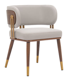 Brew Beige & Walnut Dining Chair - Ornate Home
