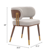 Brew Beige & Walnut Dining Chair - Ornate Home