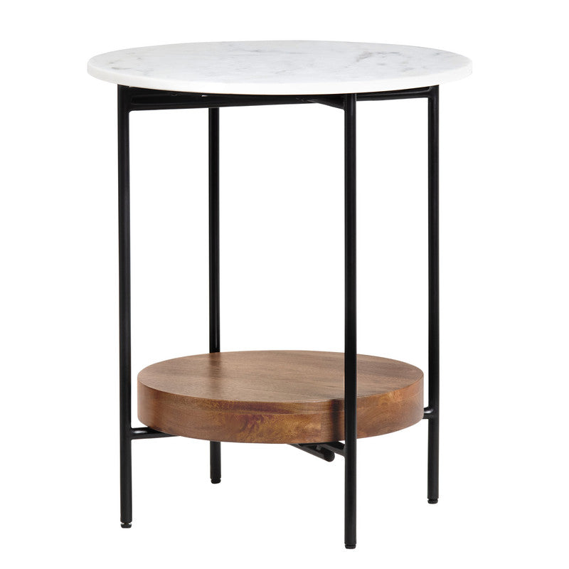 Brewpub White/Brown End Table - Ornate Home