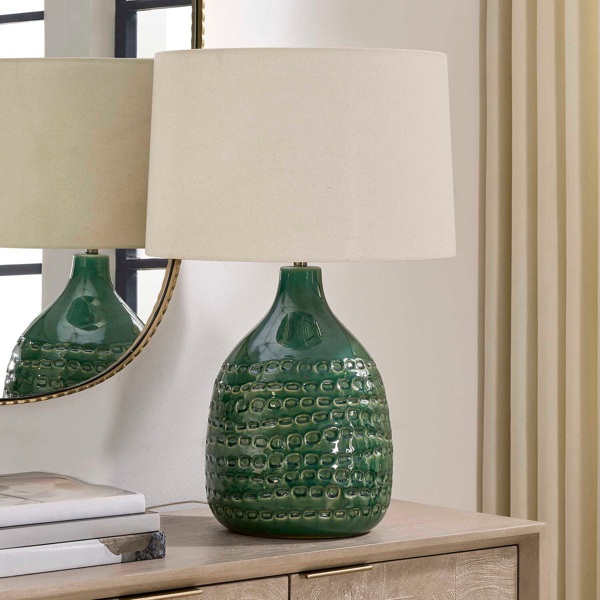 Breya Green Glaze Table Lamp - Ornate Home