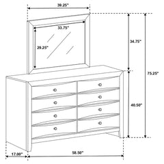 Briana Black Dresser and Mirror - Ornate Home