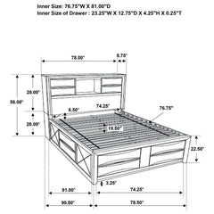 Briana Black Eastern King Bed w/ Storage - Ornate Home