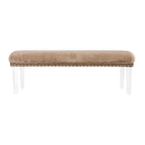 Brianna Mink Faux Fur Bench - Ornate Home