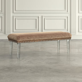 Brianna Mink Faux Fur Bench - Ornate Home