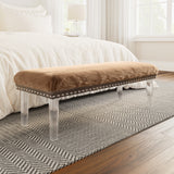 Brianna Mink Faux Fur Bench - Ornate Home