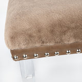 Brianna Mink Faux Fur Bench - Ornate Home