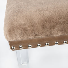 Brianna Mink Faux Fur Bench - Ornate Home