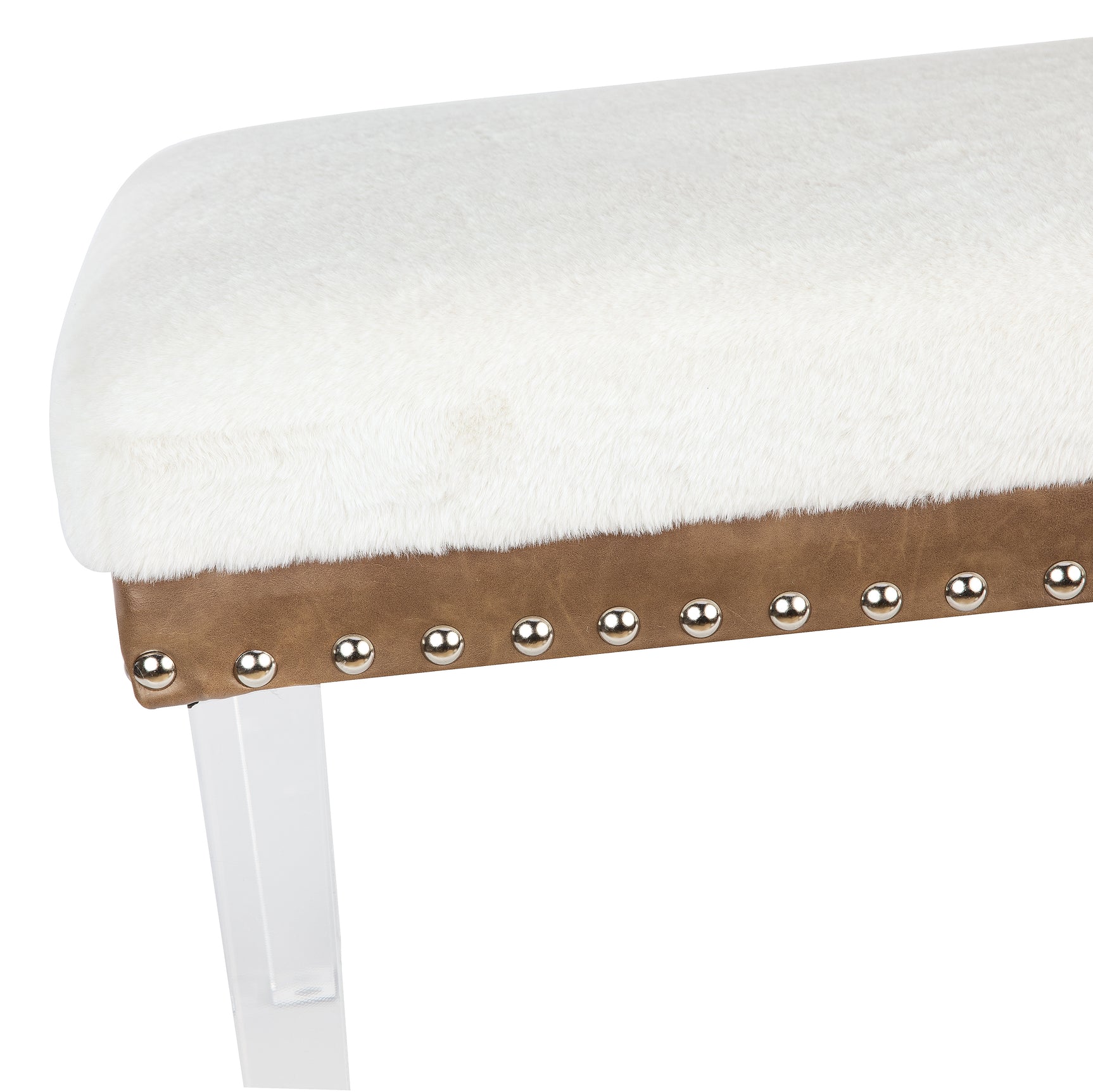 Brianna Snow Faux Fur Bench - Ornate Home