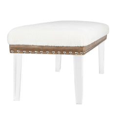 Brianna Snow Faux Fur Bench - Ornate Home