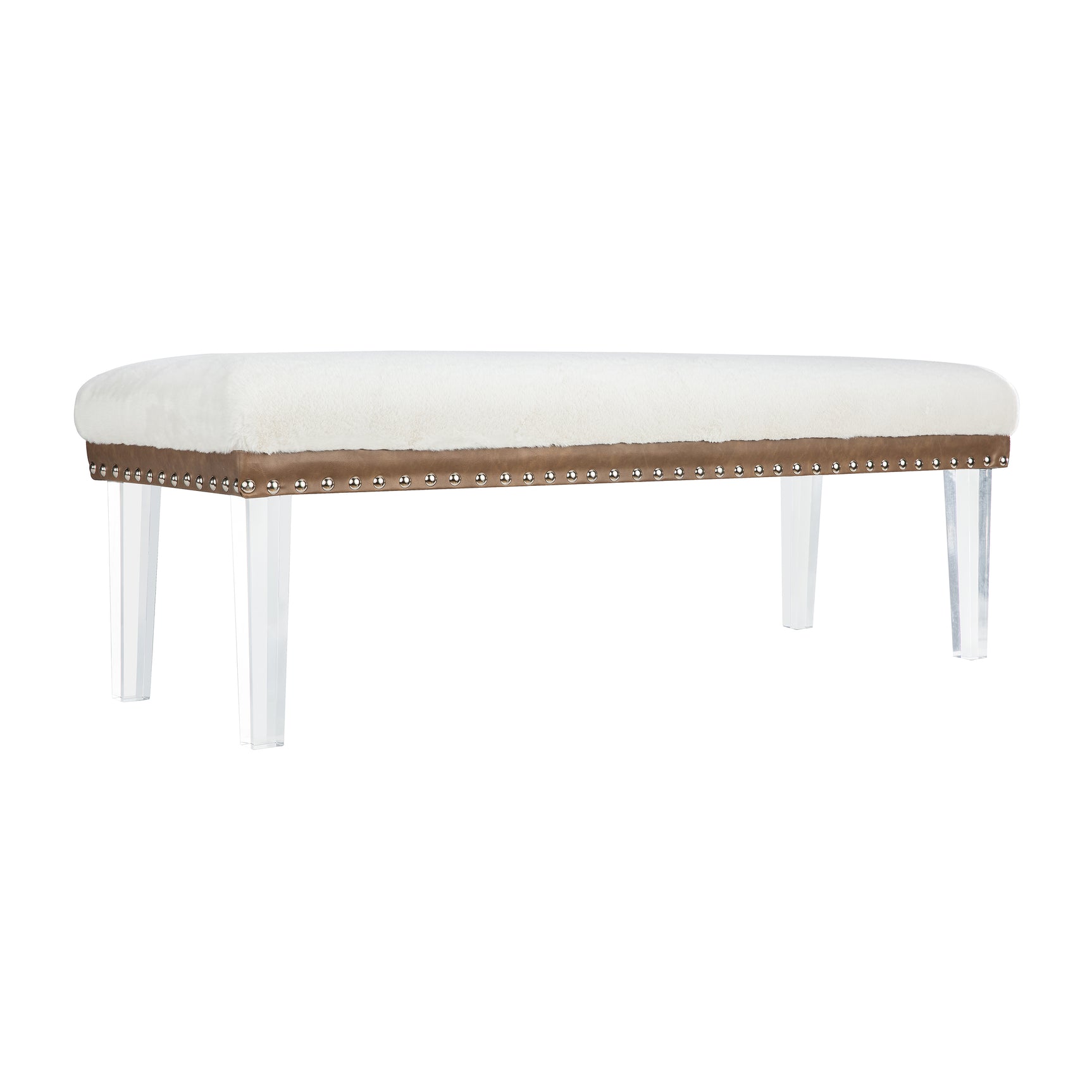 Brianna Snow Faux Fur Bench - Ornate Home
