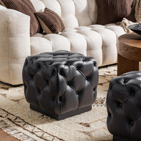 Briar Midnight Raven 18" Square Ottoman - Ornate Home