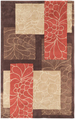 Brick Red-Brown Mosaic Area Rug - Clearance - Ornate Home