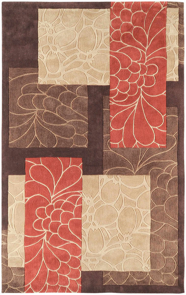 Brick Red-Brown Mosaic Area Rug - Clearance - Ornate Home