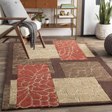 Brick Red-Brown Mosaic Area Rug - Clearance - Ornate Home