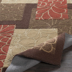Brick Red-Brown Mosaic Area Rug - Clearance - Ornate Home