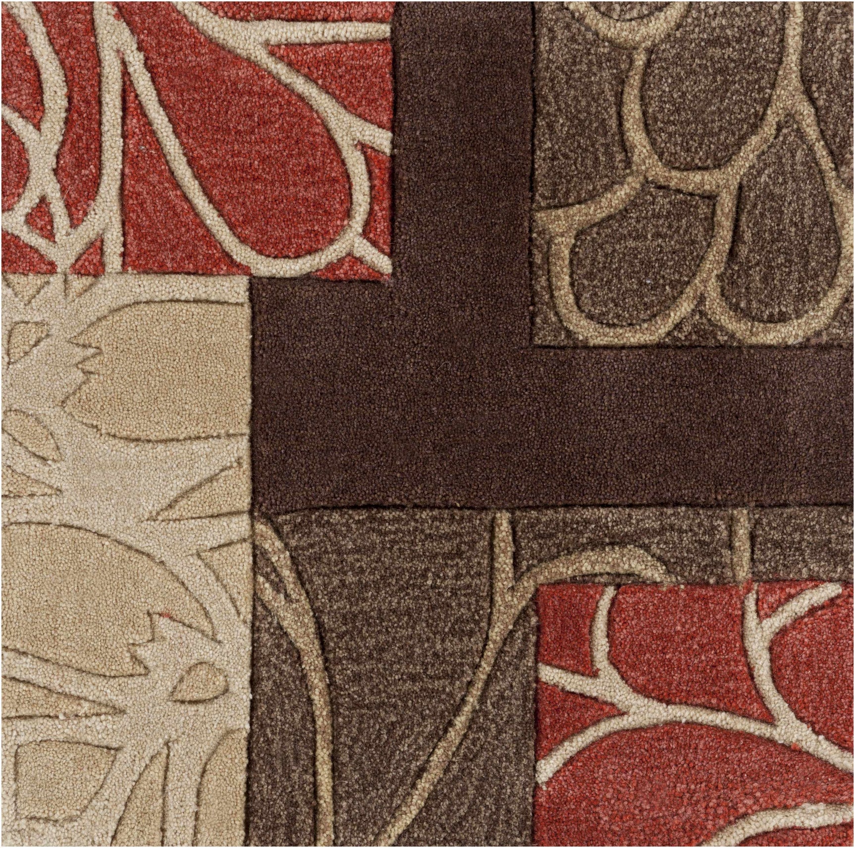 Brick Red-Brown Mosaic Area Rug - Clearance - Ornate Home