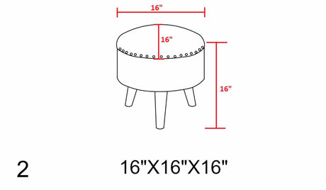 Brick Red Wood Frame Ottoman Stool - Ornate Home