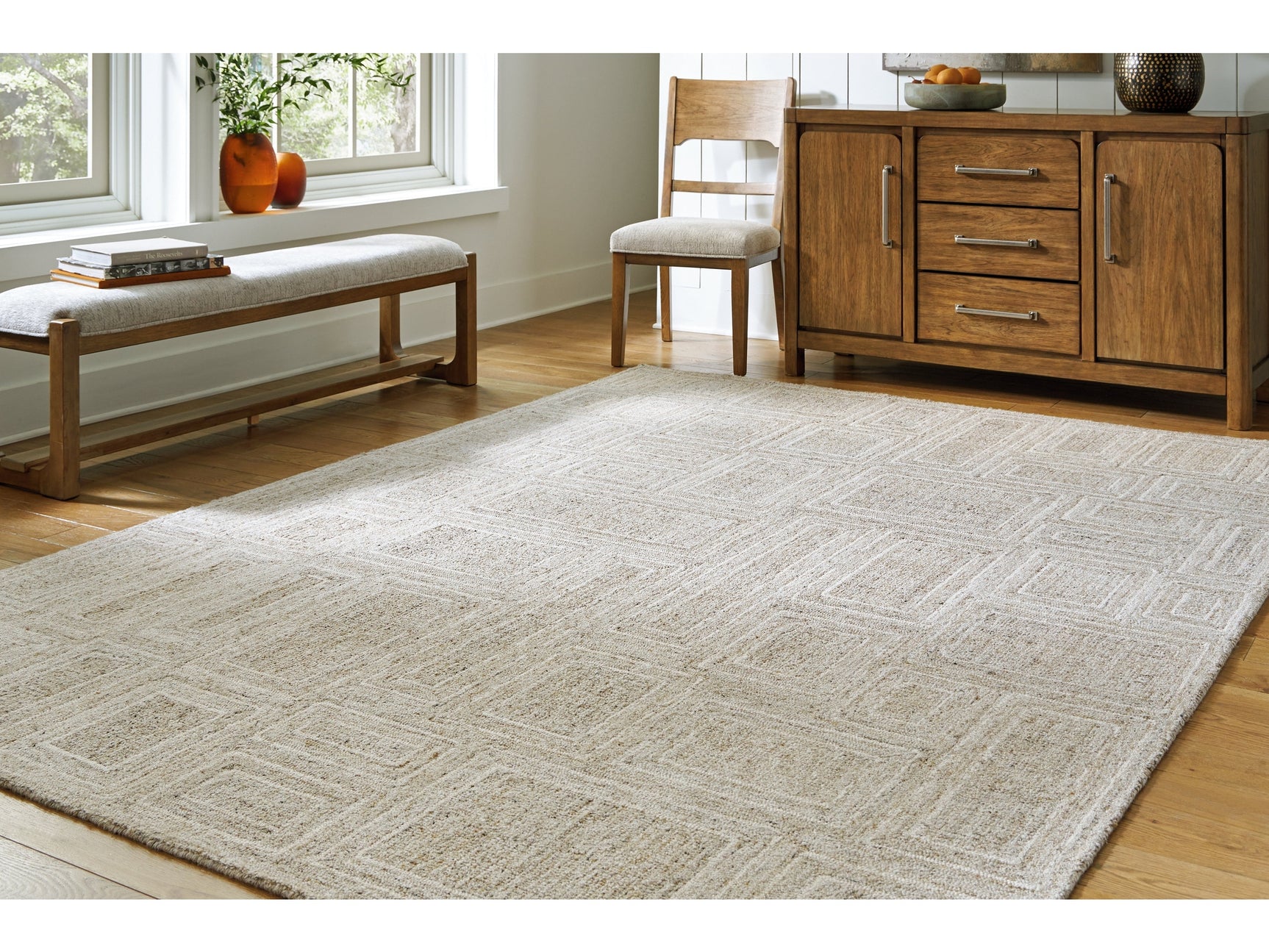 Brickburgh Gray/Ivory/Honey Large Rug - Ornate Home