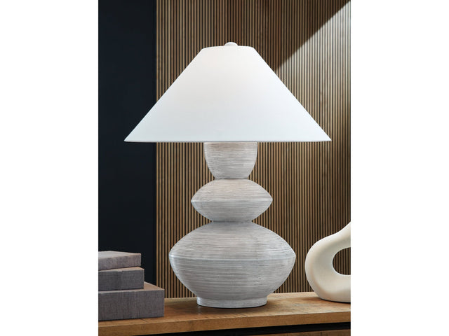 Brickdon Distressed White Poly Table Lamp (Online Special Price) - Ornate Home