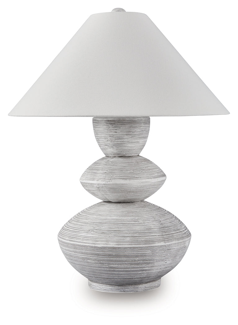 Brickdon Distressed White Poly Table Lamp (Online Special Price) - Ornate Home