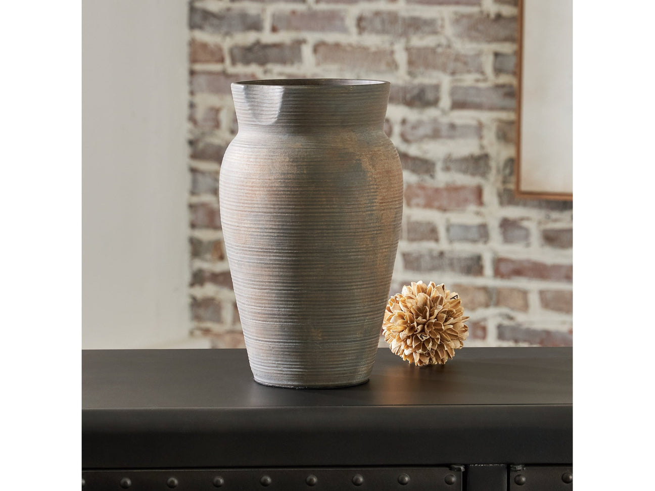 Brickmen Gray Vase (12" H)(Online Special Price) - Ornate Home