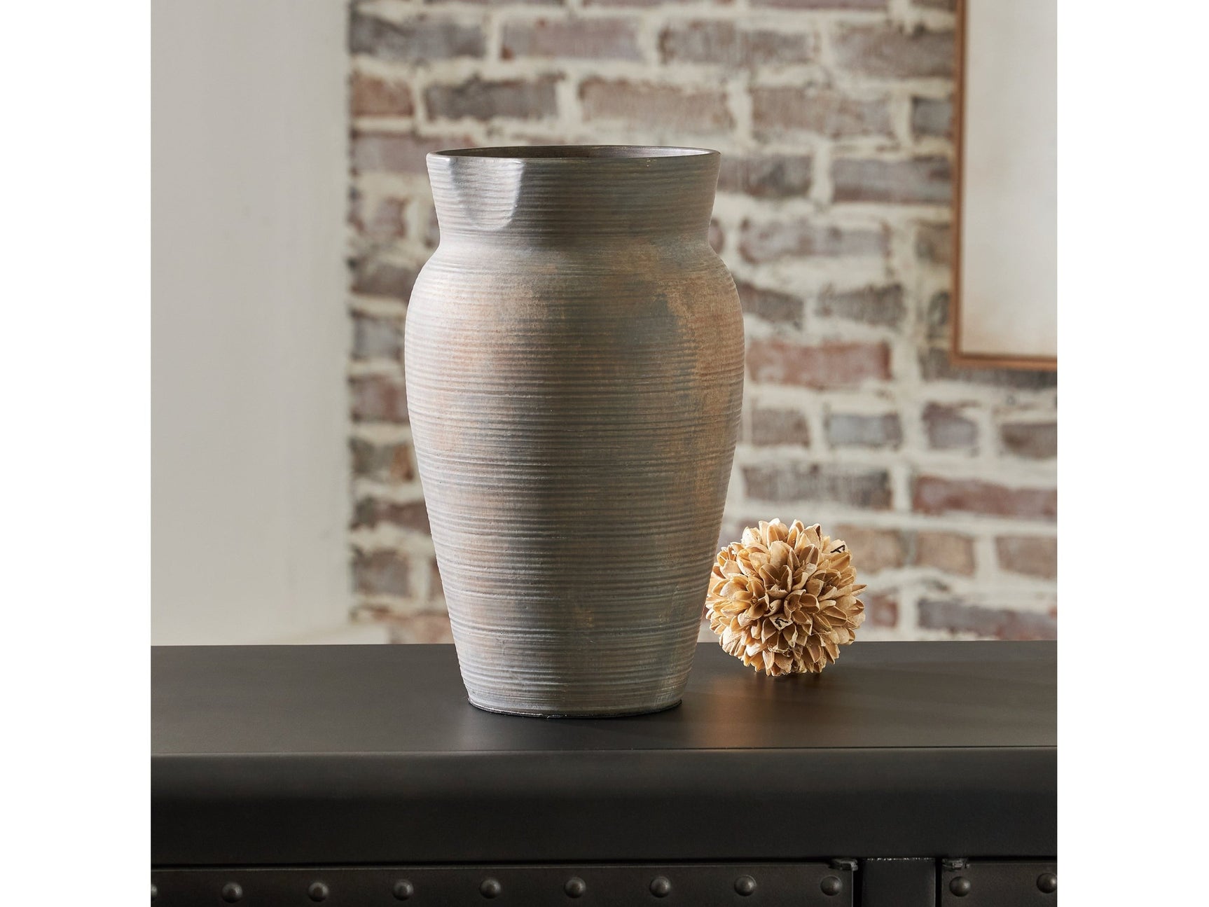 Brickmen Gray Vase (12" H)(Online Special Price) - Ornate Home