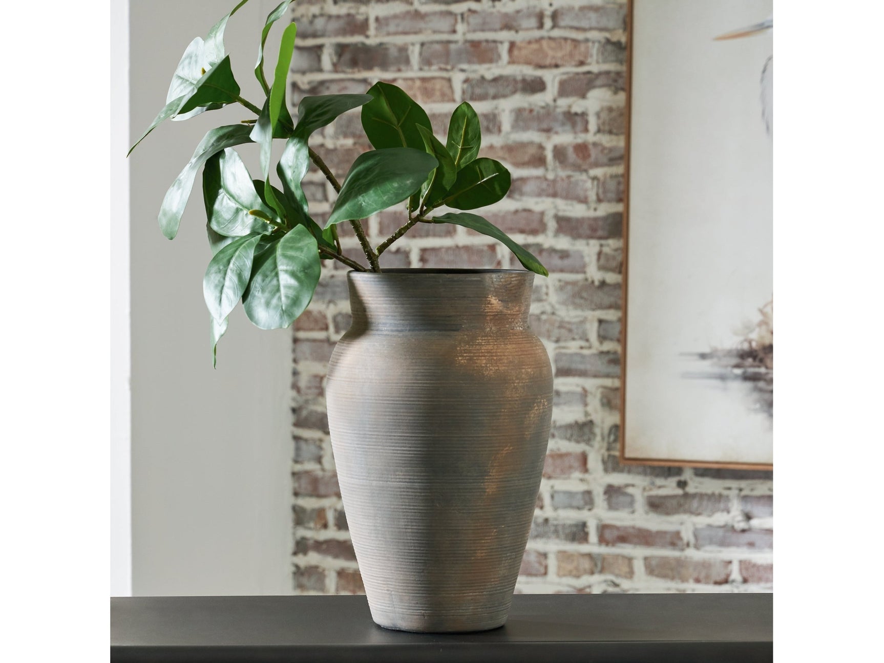 Brickmen Gray Vase (15.25" H) - Ornate Home