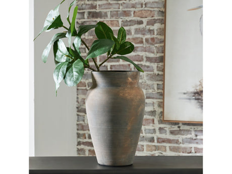 Brickmen Gray Vase (15.25" H) - Ornate Home