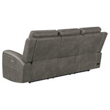 Brickston Charcoal 2-piece Triple Power Reclining Sofa Set - Ornate Home